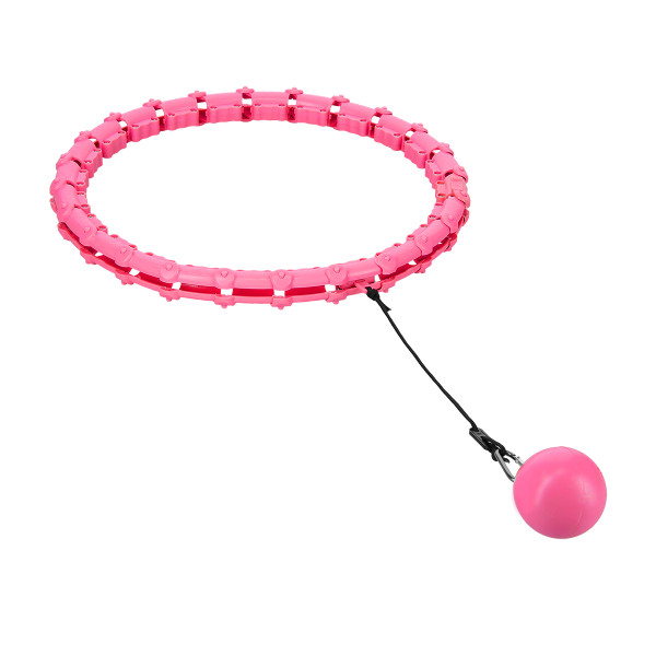 VERSTELLBARER HULA-HOOP-REIFEN OHA02 PINK MIT MASSAGENOPPEN UND SCHWERKRAFTBALL + SLIMMING-GURT BR160