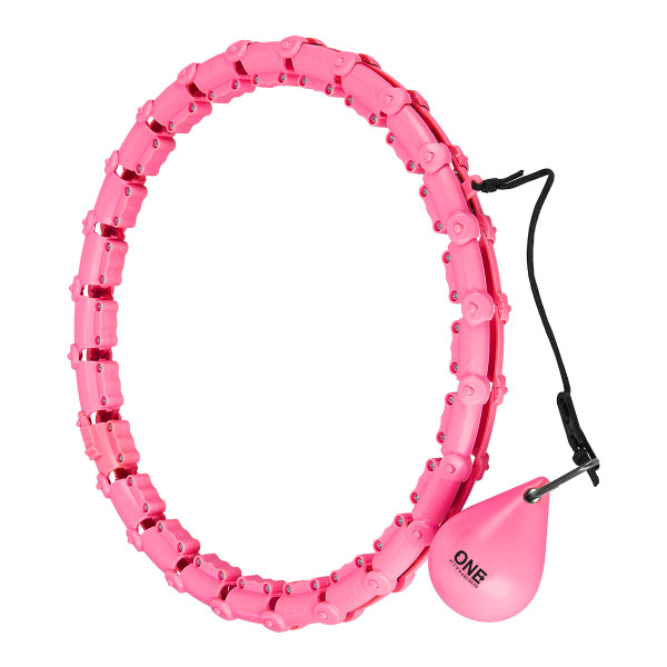 VERSTELLBARER HULA-HOOP-REIFEN OHA02 PINK MIT MASSAGENOPPEN UND SCHWERKRAFTBALL + SLIMMING-GURT BR160