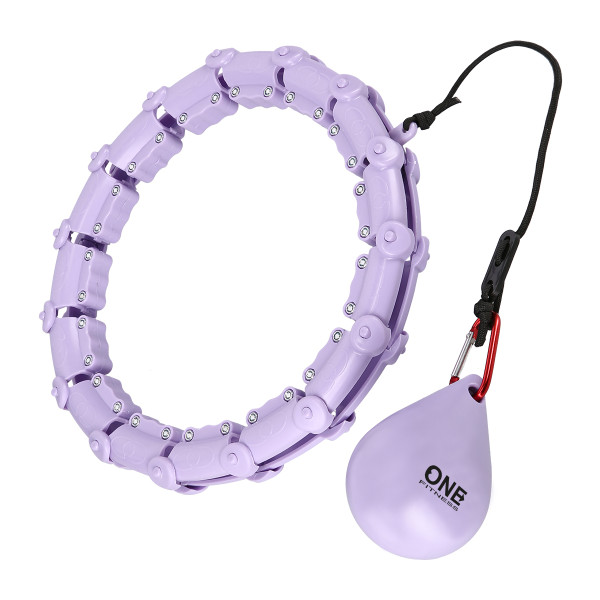 VERSTELLBARER HULA-HOOP-REIFEN OHA02 VIOLET MIT MASSAGENOPPEN UND SCHWERKRAFTBALL + SLIMMING-GURT BR160