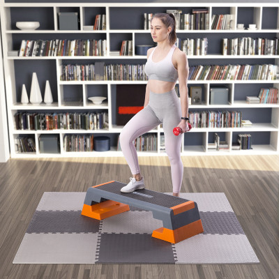 PUZZLE-MATTE FÜR FITNESSGERÄTE HELLGRAU 9 ELEMENTE 12 MM...