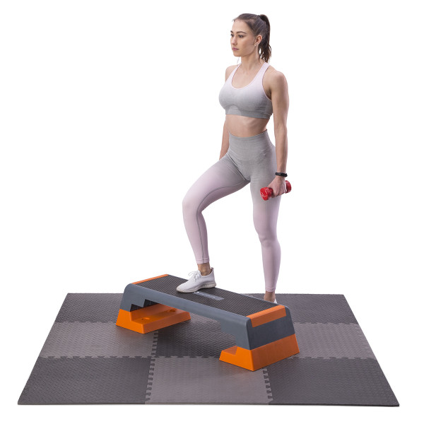 PUZZLE-MATTE FÜR FITNESSGERÄTE DUNKELGRAU 9 ELEMENTE 12 MM HMS PREMIUM