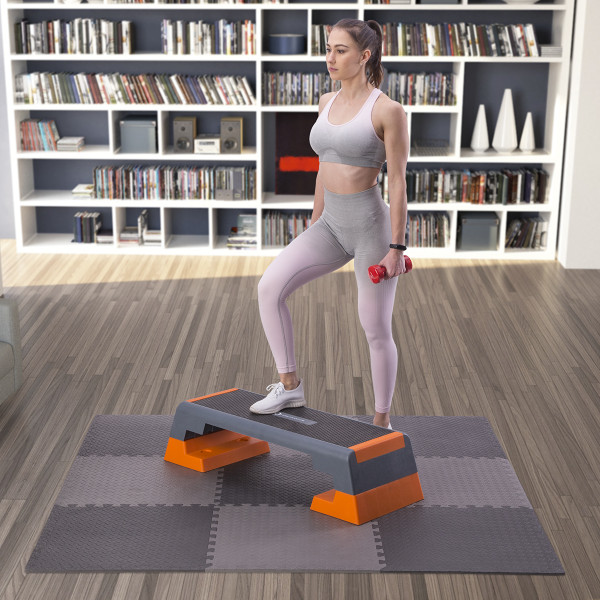 PUZZLE-MATTE FÜR FITNESSGERÄTE DUNKELGRAU 9 ELEMENTE 12 MM HMS PREMIUM