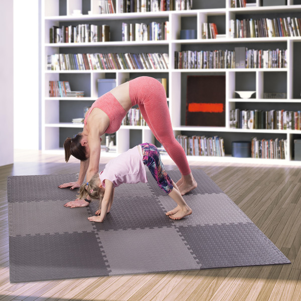 PUZZLE-MATTE FÜR FITNESSGERÄTE DUNKELGRAU 9 ELEMENTE 12 MM HMS PREMIUM