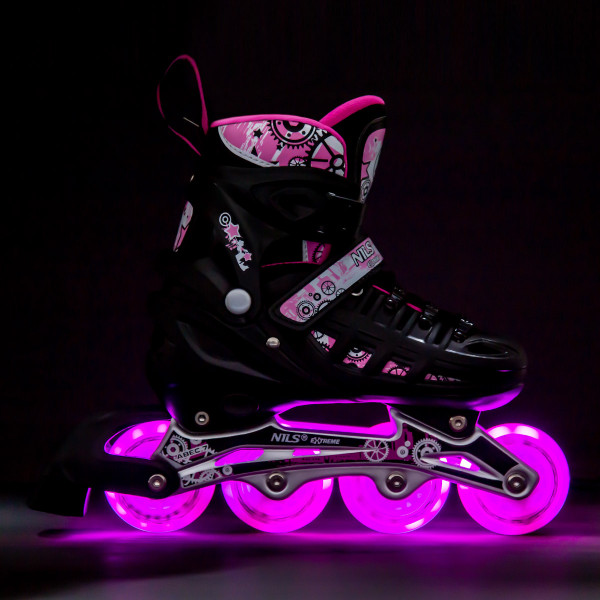 4-IN-1 ROSA LED GRÖßE S(31-34)  INLINER MIT DER AUSTAUSCHBAREN HOCKEY-KUFE NILS EXTREME