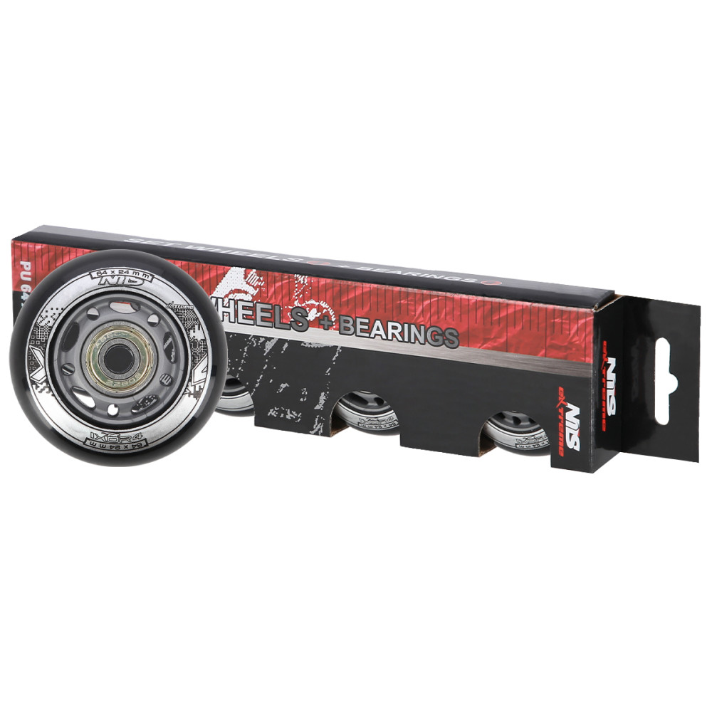 64x24 82A SCHWARZ (4 St.) + ABEC-9 (8 St.) SET NILS EXTREME
