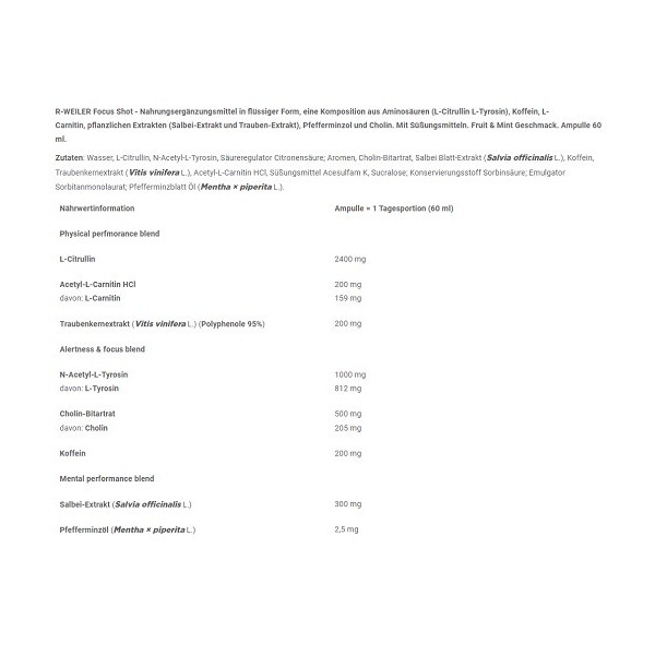 R-Weiler Focus Shot 9x60ml