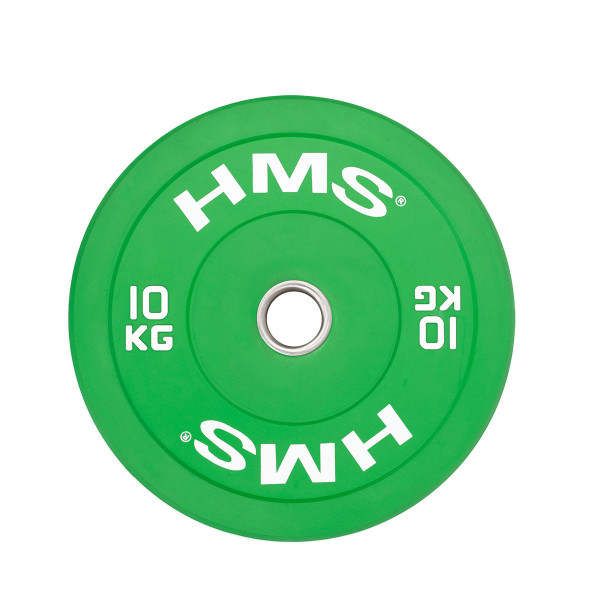 GREEN OLYMPISCHE HANTELSCHEIBE BUMPER 10 KG HMS