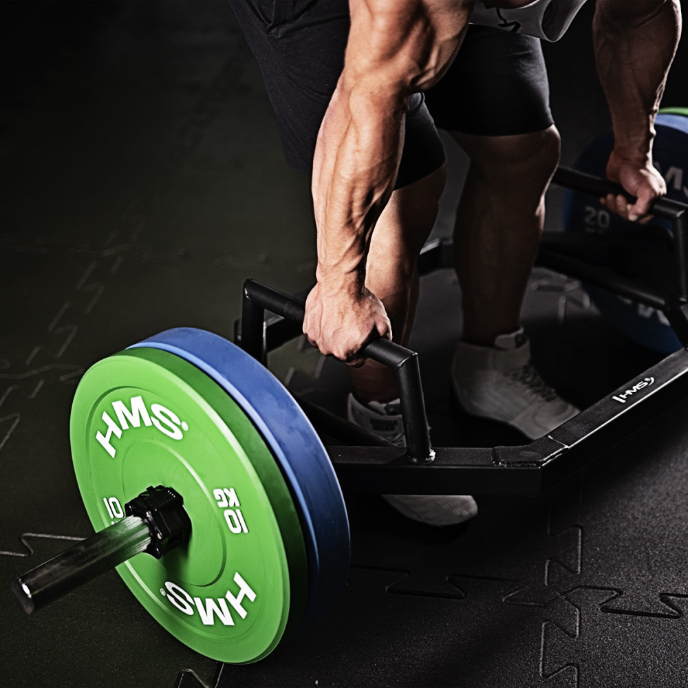 BLUE OLYMPISCHE HANTELSCHEIBE BUMPER 20 KG HMS