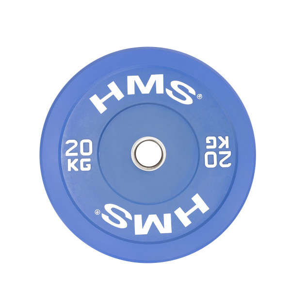 BLUE OLYMPISCHE HANTELSCHEIBE BUMPER 20 KG HMS