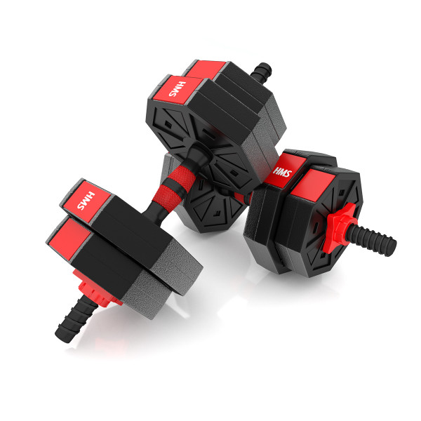 KURZHANTELN-LANGHANTEL ZUSAMMENSETZUNG 15 KG HMS