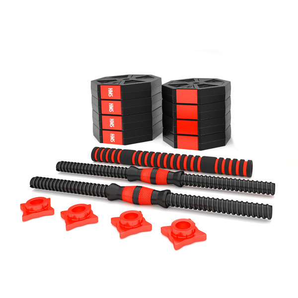 KURZHANTELN-LANGHANTEL ZUSAMMENSETZUNG 15 KG HMS