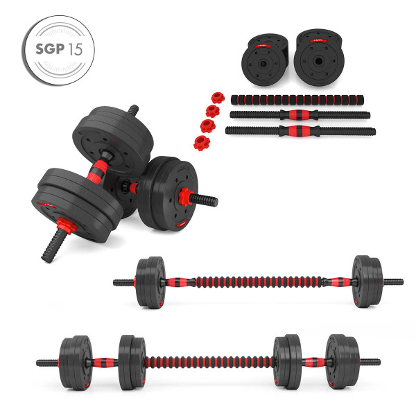 KURZHANTELN - LANGHANTEL 15 KG HMS