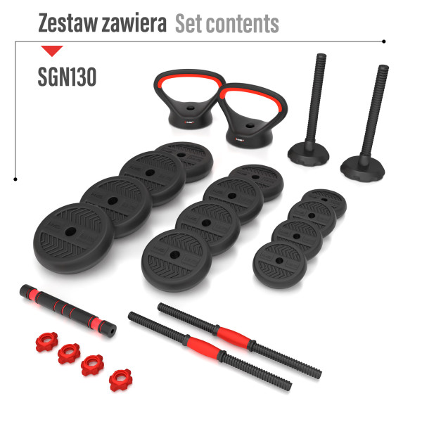 PRO SET 6-IN-1 SET MIT GEWICHTEN 30KG HMS