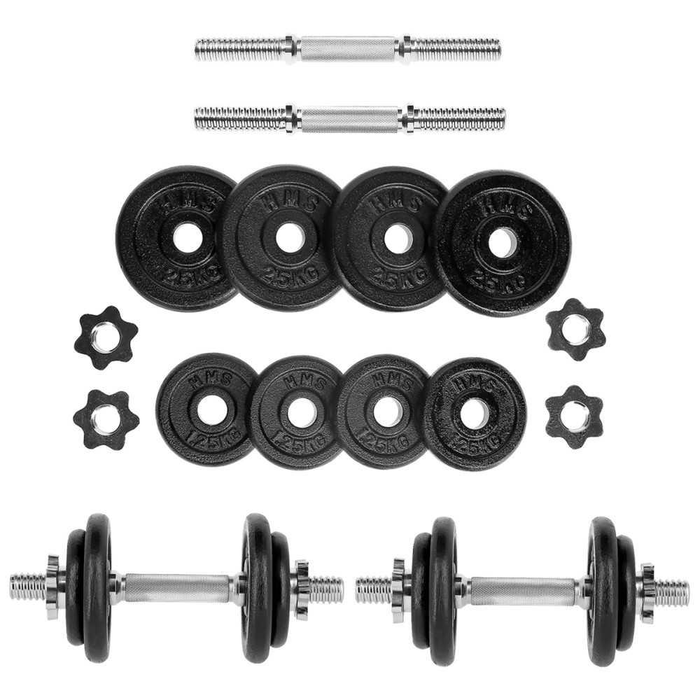 KURZHANTELN IM KOFFER 2 x 10 KG BLACK HMS