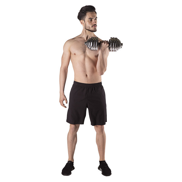 KURZHANTEL-LANGHANTEL IM KOFFER CRHOM 2x15 KG HMS