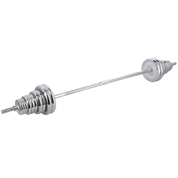 KURZHANTEL-LANGHANTEL IM KOFFER CHROM 2x25 KG HMS