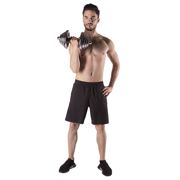 KURZHANTEL-LANGHANTEL IM KOFFER CHROM 2x25 KG HMS