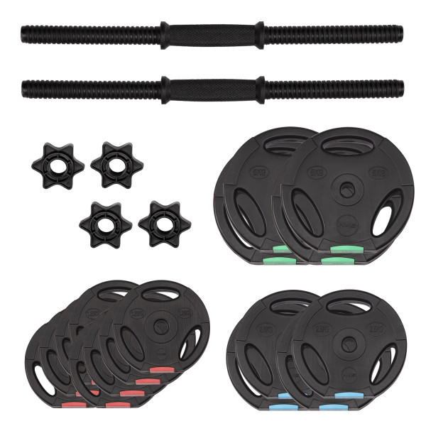 (2 TEILE) KURZHANTEL 40 KG HMS