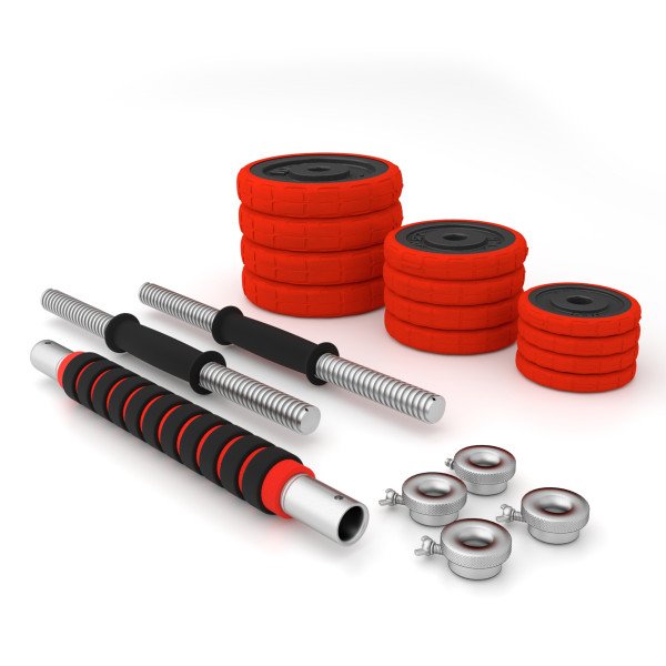 SET KURZHANTELN MIT GUMMIBESCHICHTUNG 20KG HMS