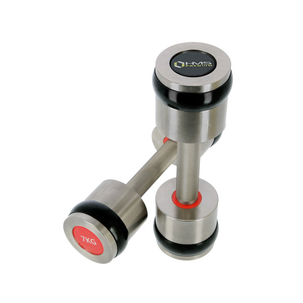 2 x 7 KG VERCHROMTE KURZHANTELN HMS PREMIUM