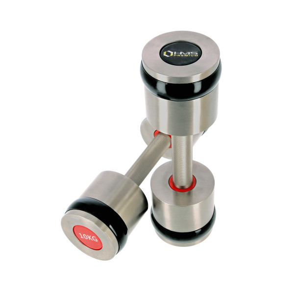 2 x 10 KG VERCHROMTE KURZHANTELN HMS PREMIUM