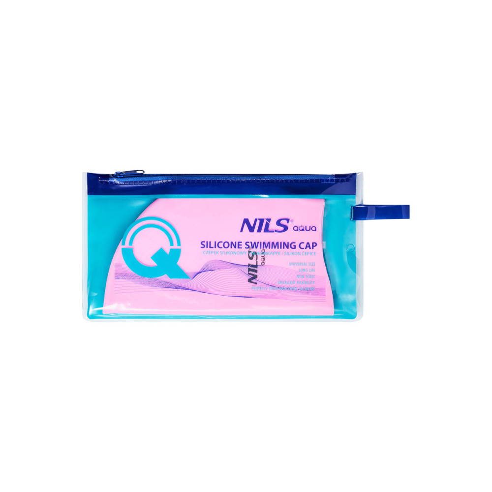 EINFARBIG ROSA BADEKAPPE SILIKON DOTS NILS AQUA