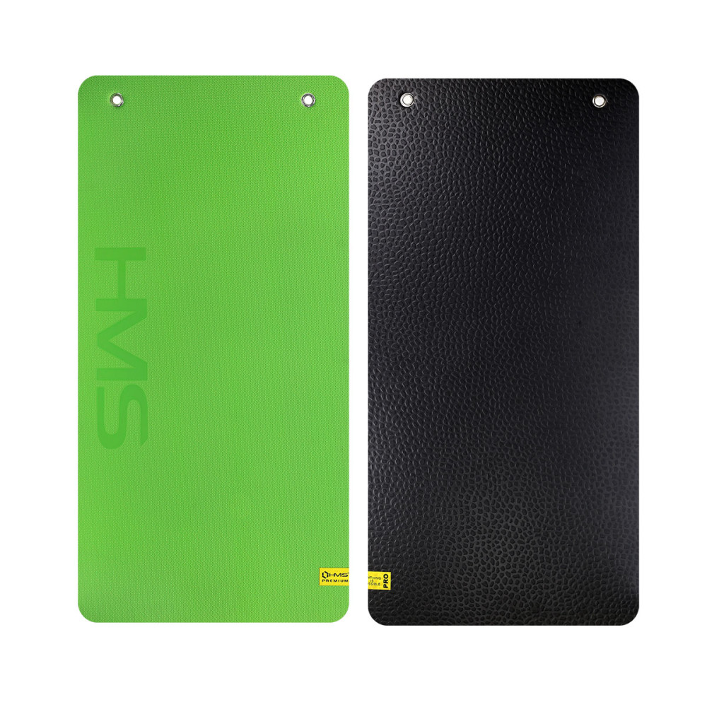 GREEN-BLACK FITNESSMATTE MIT ÖSEN HMS PREMIUM