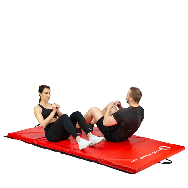 GYMNASTIKMATRATZE KLAPPBAR 2400x1200 MM ROT HMS PREMIUM