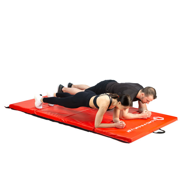 GYMNASTIKMATRATZE KLAPPBAR 2400x1200 MM ROT HMS PREMIUM