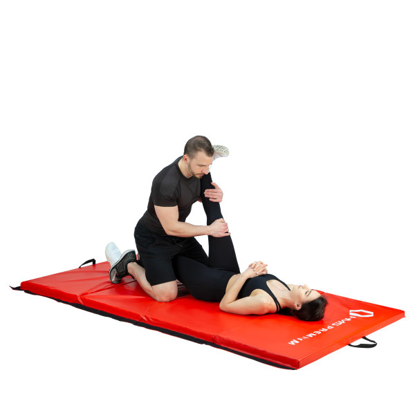 GYMNASTIKMATRATZE KLAPPBAR 2400x1200 MM ROT HMS PREMIUM