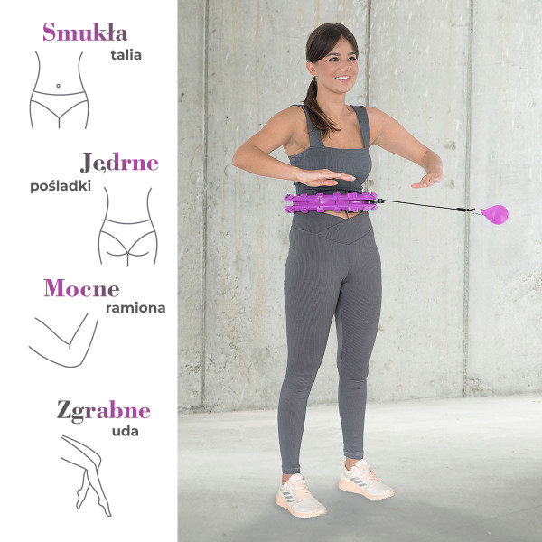 PLUS SIZE VIOLET HULA-HOOP-REIFEN MIT MASSAGEPUNKTEN UND SCHWERKRAFTBALL HMS