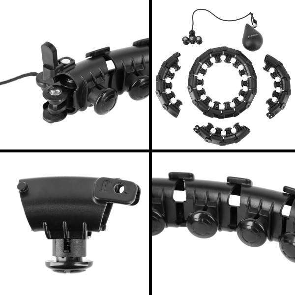 PLUS SIZE BLACK HULA-HOOP-REIFEN MIT MASSAGEPUNKTEN UND SCHWERKRAFTBALL HMS