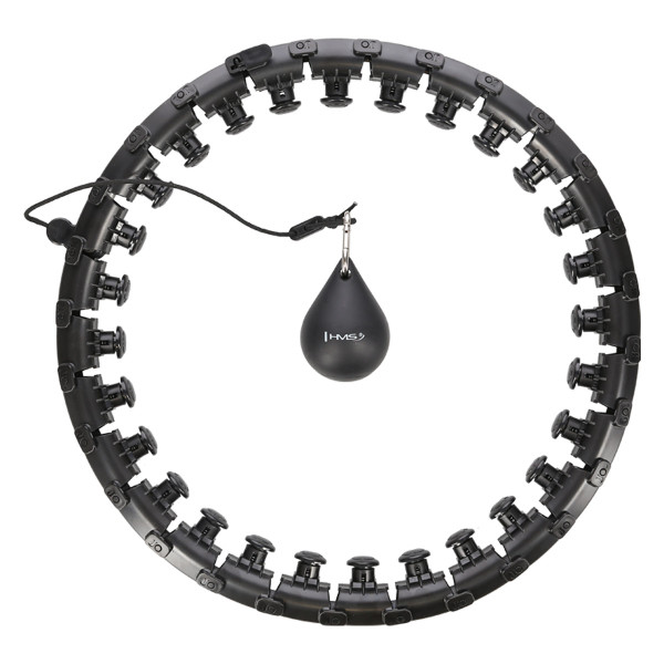 PLUS SIZE BLACK HULA-HOOP-REIFEN MIT MASSAGEPUNKTEN UND SCHWERKRAFTBALL HMS