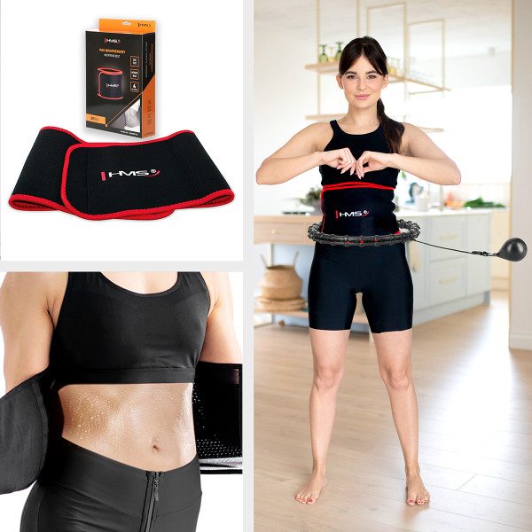 HULA-HOOP-REIFEN BLACK MIT MASSAGEPUNKTEN UND SCHWERKRAFTBALL HMS