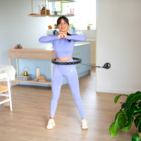 HULA-HOOP-REIFEN BLACK MIT MASSAGEPUNKTEN UND SCHWERKRAFTBALL HMS
