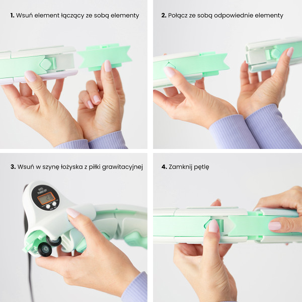 GRÜN HULA-HOOP-REIFEN MIT MASSAGEPUNKTEN UND SCHWERKRAFTBALL + ZÄHLER HMS