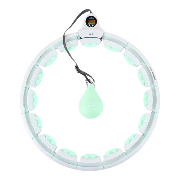 GRÜN HULA-HOOP-REIFEN MIT MASSAGEPUNKTEN UND SCHWERKRAFTBALL + ZÄHLER HMS
