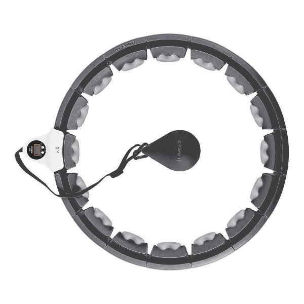 BLACK HULA-HOOP-REIFEN MIT MASSAGEPUNKTEN UND SCHWERKRAFTBALL + ZÄHLER HMS