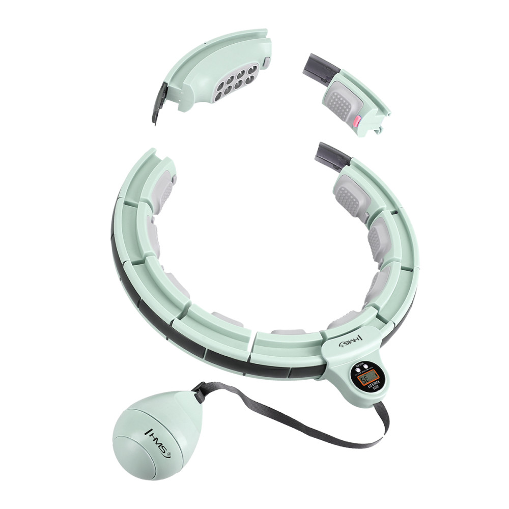 HULA-HOOP-REIFEN GREEN MIT MASSAGEPUNKTEN UND SCHWERKRAFTBALL + ZÄHLER HMS
