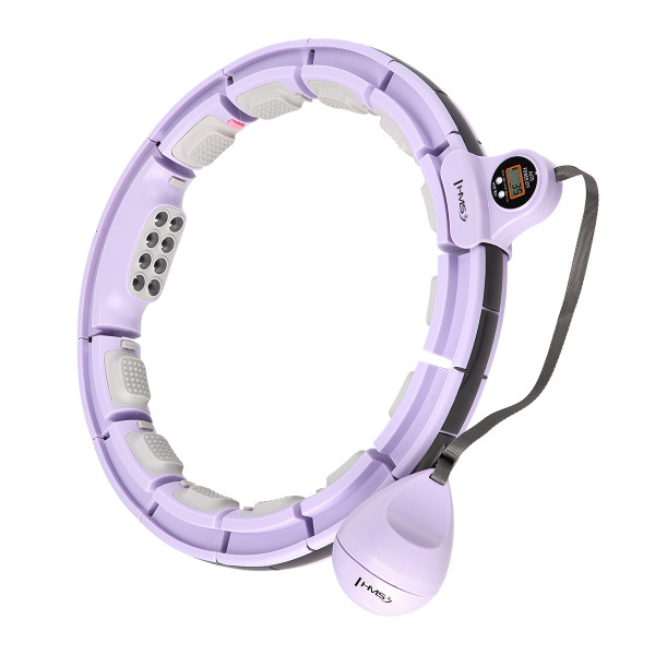 HULA-HOOP-REIFEN VIOLET MIT MASSAGEPUNKTEN UND SCHWERKRAFTBALL + ZÄHLER HMS