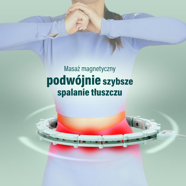 HULA-HOOP-REIFEN GREEN MIT MAGNETEN UND SCHWERKRAFTBALL + ZÄHLER HMS