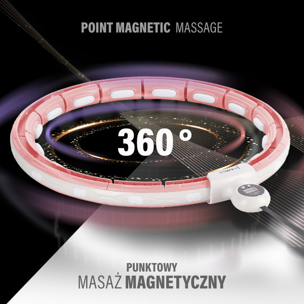 HULA-HOOP-REIFEN PINK MIT MAGNETEN UND SCHWERKRAFTBALL + ZÄHLER HMS