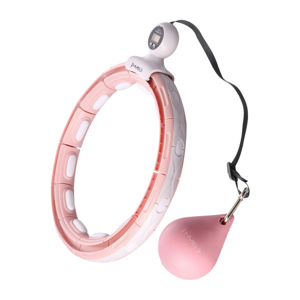 HULA-HOOP-REIFEN PINK MIT MAGNETEN UND SCHWERKRAFTBALL + ZÄHLER HMS