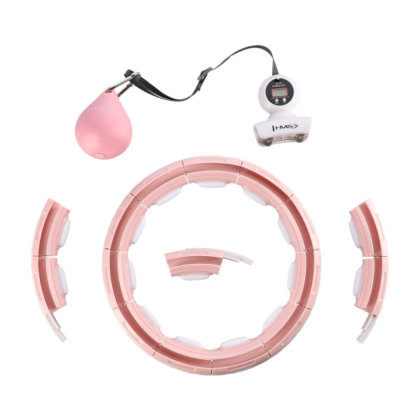 HULA-HOOP-REIFEN PINK MIT MAGNETEN UND SCHWERKRAFTBALL + ZÄHLER HMS