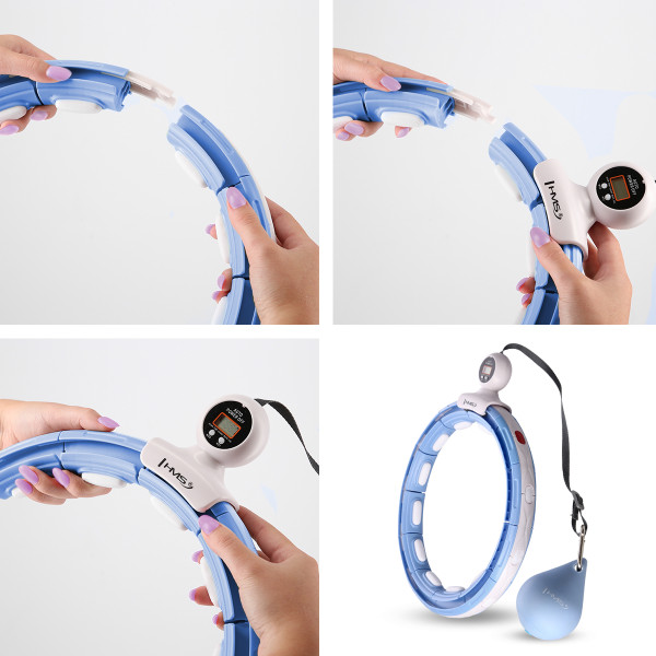 HULA-HOOP-REIFEN BLUE MIT MAGNETEN UND SCHWERKRAFTBALL + ZÄHLER HMS