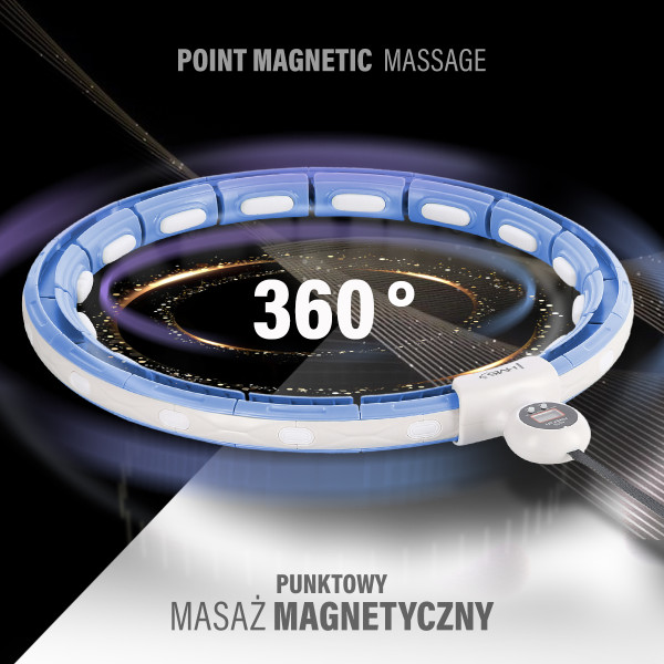 HULA-HOOP-REIFEN BLUE MIT MAGNETEN UND SCHWERKRAFTBALL + ZÄHLER HMS