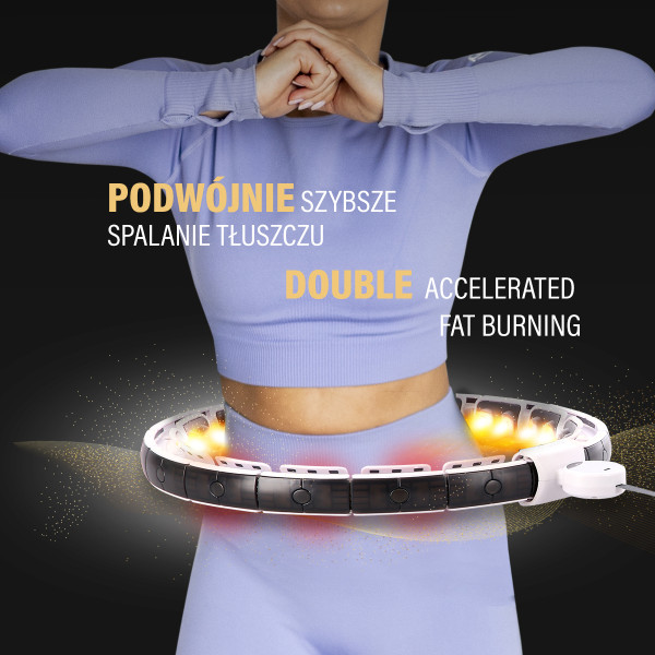 HULA-HOOP-REIFEN WHITE MIT MAGNETEN UND SCHWERKRAFTBALL + ZÄHLER HMS