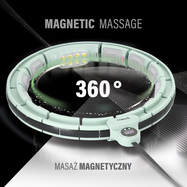 HHM13 HULA-HOOP-REIFEN GREEN MIT MAGNETEN UND ZÄHLER HMS + SLIMMING-GURT BR163 RED