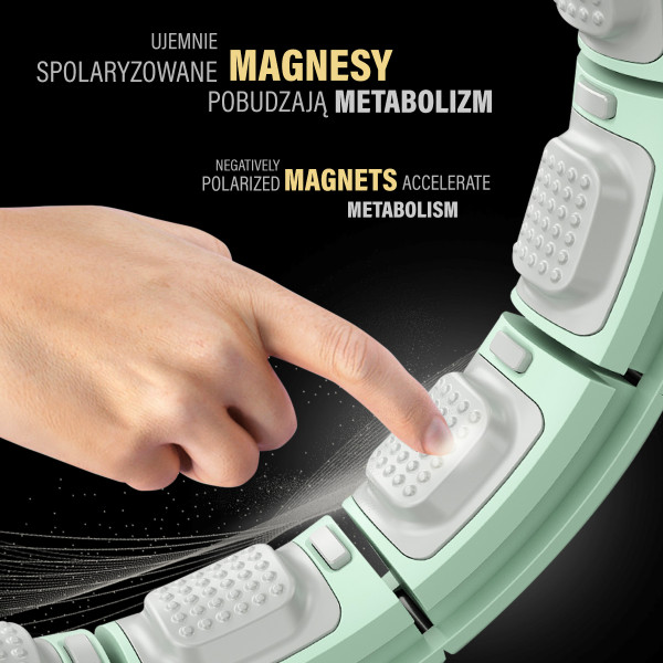 HHM13 HULA-HOOP-REIFEN GREEN MIT MAGNETEN UND ZÄHLER HMS + SLIMMING-GURT BR163 RED