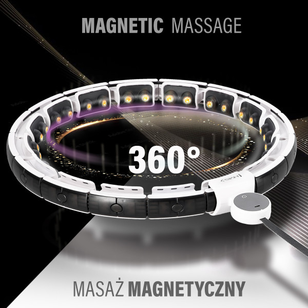 HHM16 HULA-HOOP-REIFEN PINK MIT MAGNETEN UND ZÄHLER HMS + SLIMMING-GURT BR163 BLACK